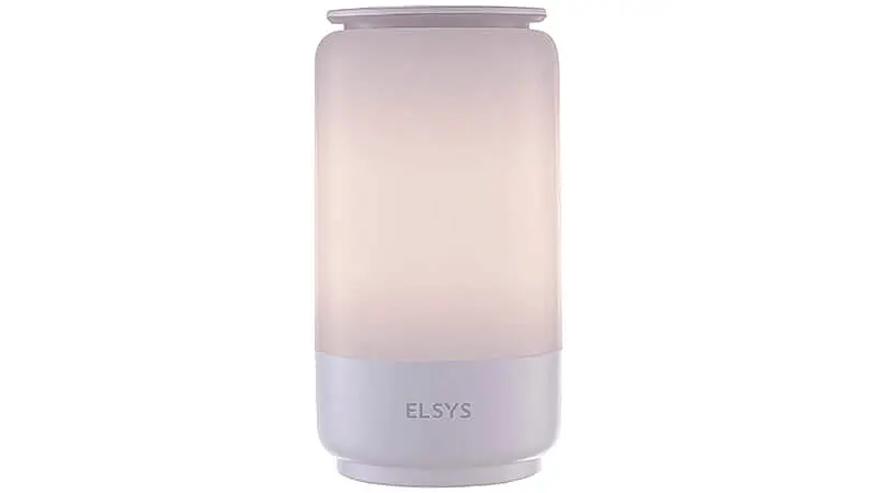 imagem de uma luminária de mesa inteligente Elsys na cor branca