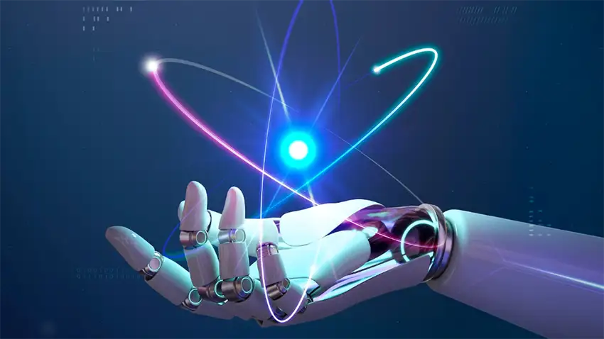 ilustración 3d de la mano de un robot