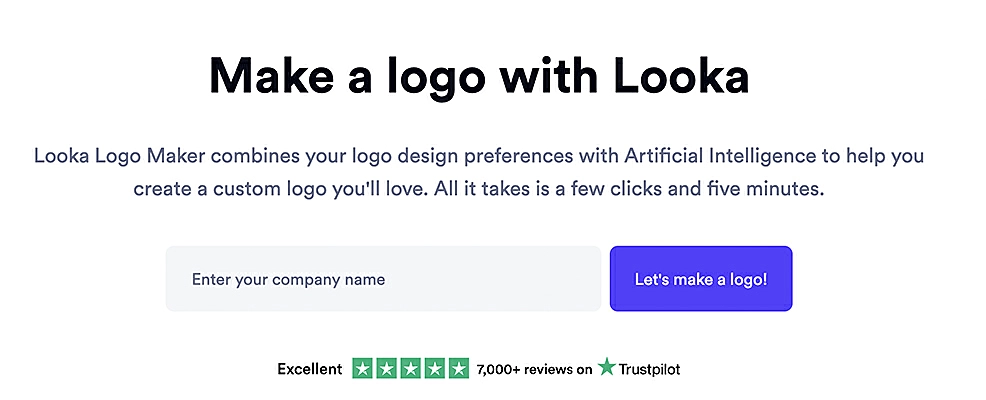 Make a logo with Looka interface