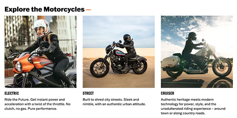 Harley-Davidson Motorcycles A picture of Electric, Street and Cruiser motorcycles by Harley-Davidson