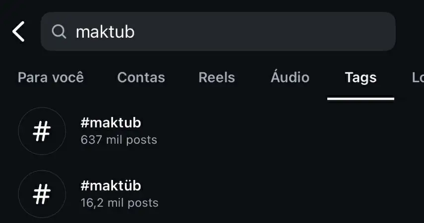 Captura de tela do Instagram