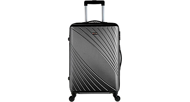 foto da mala de viagem cinza metalizado Jazz