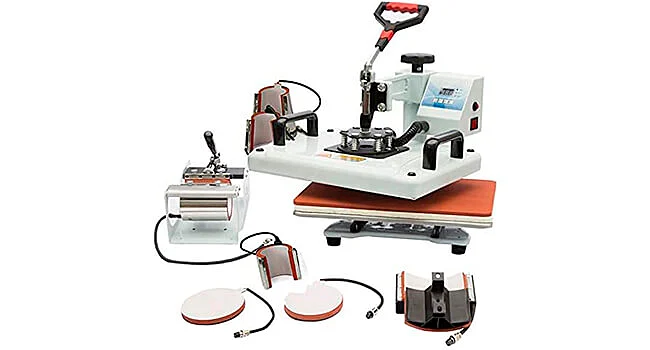 foto de uma maquina de sublimação da Digital Multiuso e seus acessórios