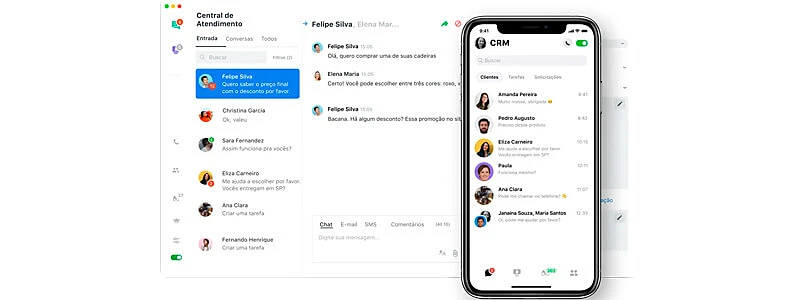 tela ilustrando a utilização da plataforma JivoChat