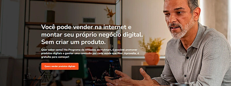 banner da área de marketing de afiliados no site da Hotmart