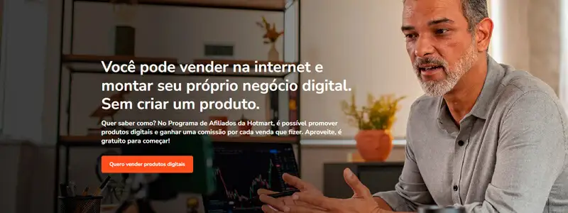 hotmart banner da área de marketing de afiliados no site da Hotmart