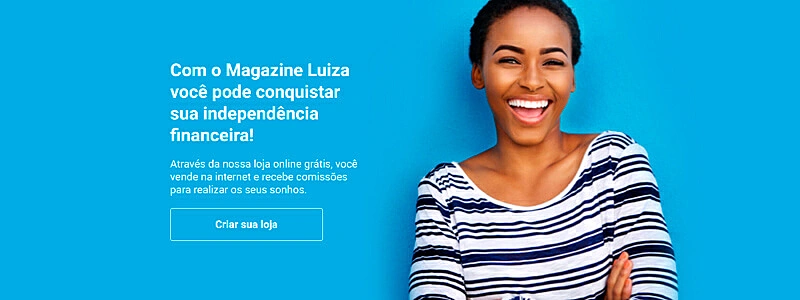 banner da área de marketing de afiliados no site da Magazine Luiza