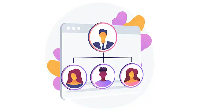 grupo de pessoas em níveis diferentes