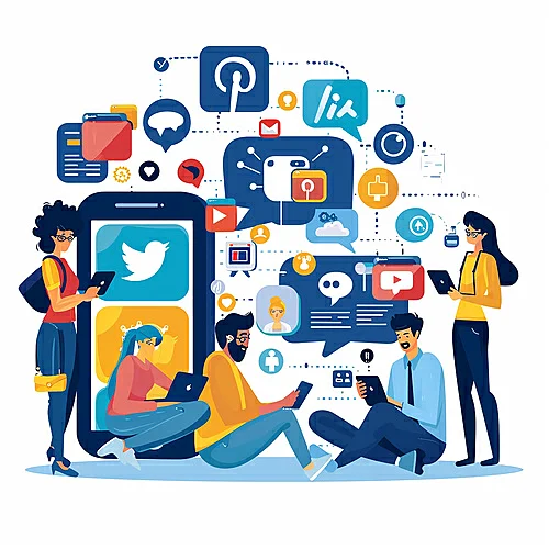  Imagem gerada por IA de marketing nas midias sociais