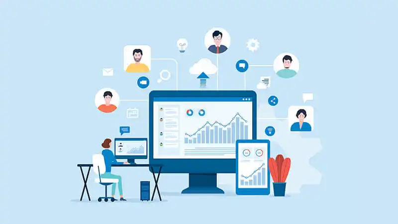 Media kit Ilustração de diversas pessoas no celular