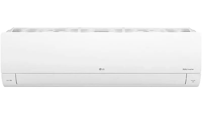 foto de um ar condicionado split inverter voice da LG na cor branca