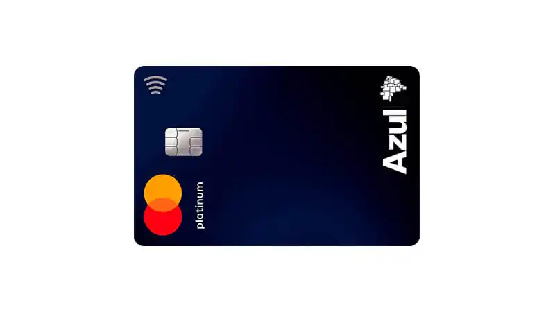 imagem de um cartão de crédito Azul Itaú Mastercard Platinum