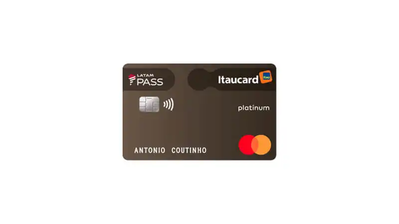 imagem de um cartão de crédito LATAM Pass Itaú Mastercad Platinum