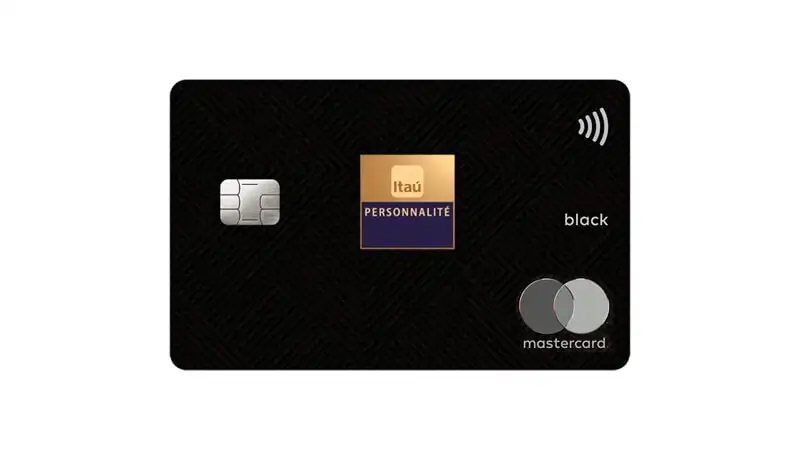 imagem de um cartão de crédito Itaú Personnalité Mastercard Black
