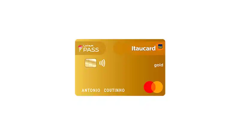 imagem de um cartão de crédito LATAM Pass Itaú Mastercard Gold
