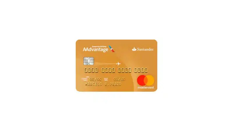 imagem de um cartão de crédito Santander AAdvantage Gold