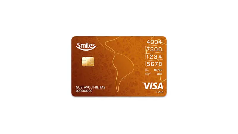 imagem de um cartão de crédito Bradesco Smiles Visa Gold