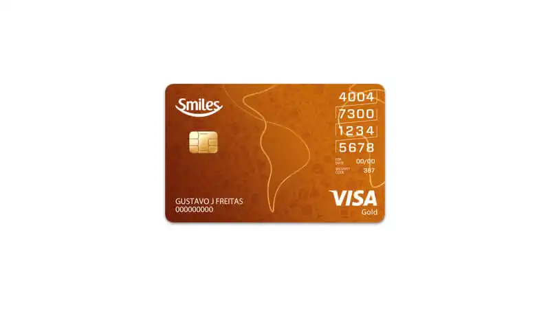 imagem de um cartão de crédito Bradesco Smiles Visa Gold