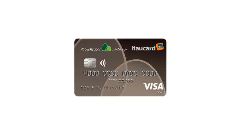 imagem de um cartão de crédito Pão de Açúcar Mais Itaú Gold Visa