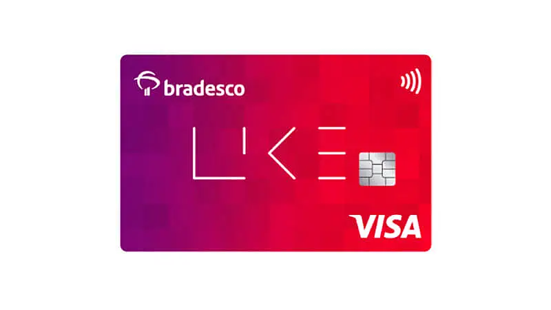 imagem de um cartão de crédito Bradesco Like Visa