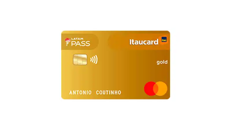 imagem de um cartão de crédito LATAM Pass Itaú Mastercard Gold