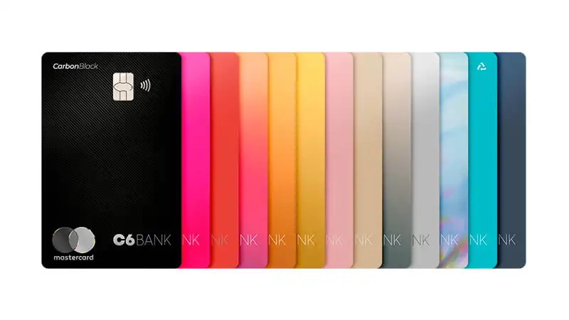 imagem de varios cartões de crédito do C6 Bank