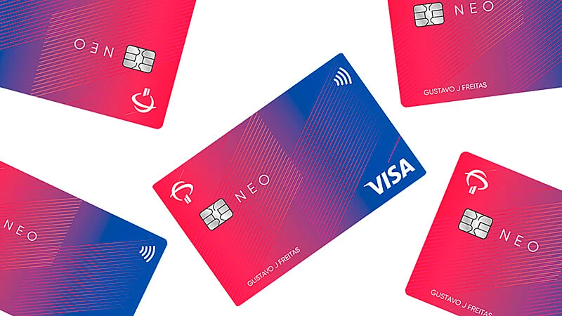 imagem de varios cartões de crédito Bradesco Neo Visa Platinum