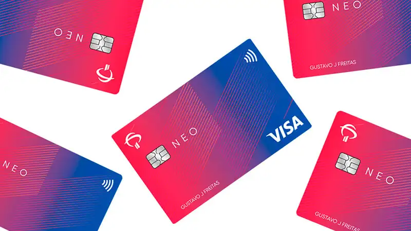 imagem de varios cartões de crédito Bradesco Neo Visa Platinum