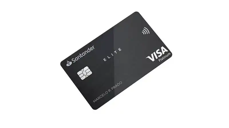 imagem de um cartão de crédito Santander Elite Platinum