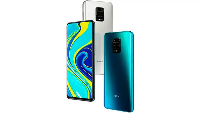 imagem que mostra três celulares Redmi Note 9S