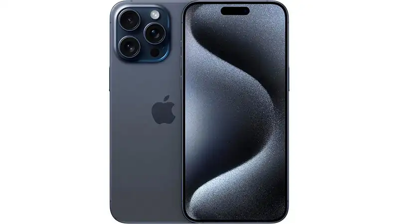 imagem que mostra a parte de frente e de trás de um iPhone 15 Pro Max