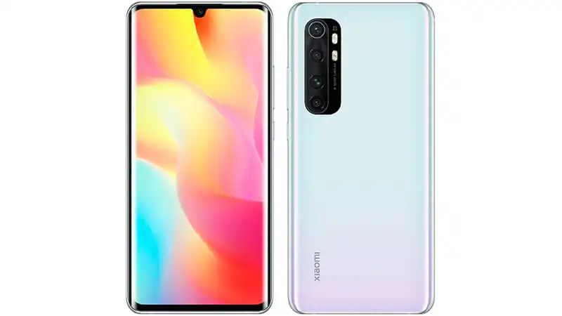 imagem que mostra a parte de frente e de trás de um Xiaomi Note 10 Lite