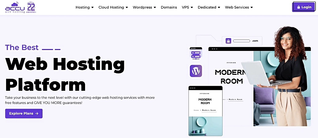 captura de tela do AccuWeb Hosting