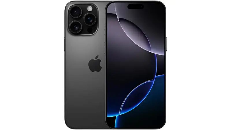 iPhone 16 Pro max imagem que mostra a parte de frente e de trás de um iPhone 16 Pro Max