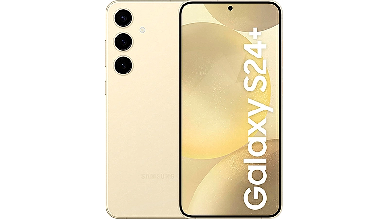 foto que mostra a parte da frente e de trás de um Samsung Galaxy S24