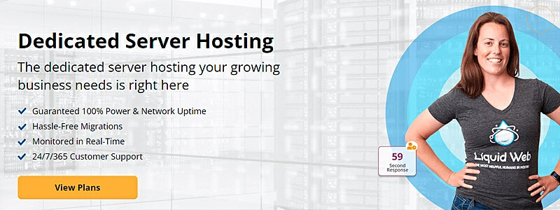 banner do site de servidor dedicado liquid web