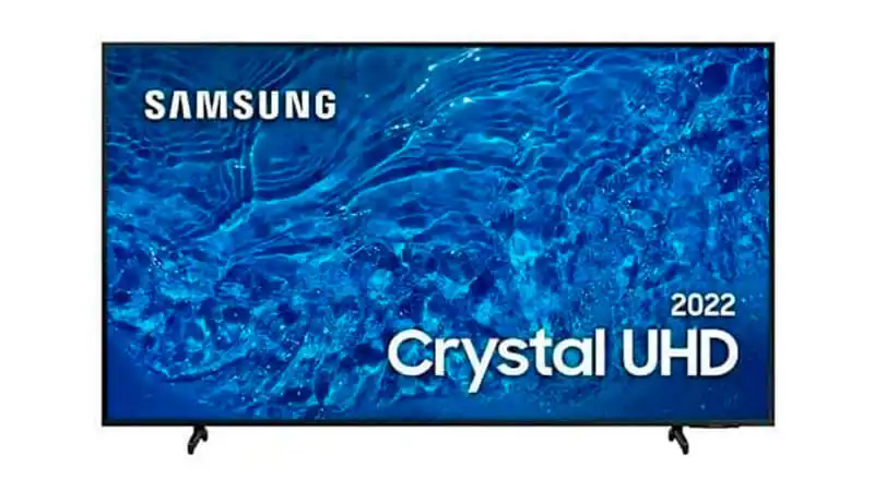 imagem de uma Smart TV Samsung Crystal de 50 polegadas