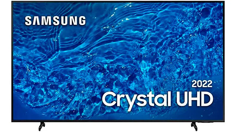 imagem de uma Smart TV Samsung Crystal de 65 polegadas