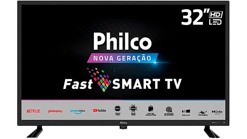 imagem de uma Smart TV Philco de 32 polegadas