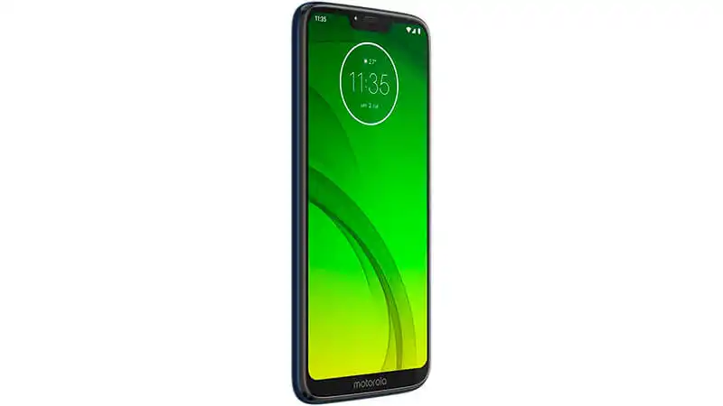 imagem de um Motorola Moto G7 na cor azul