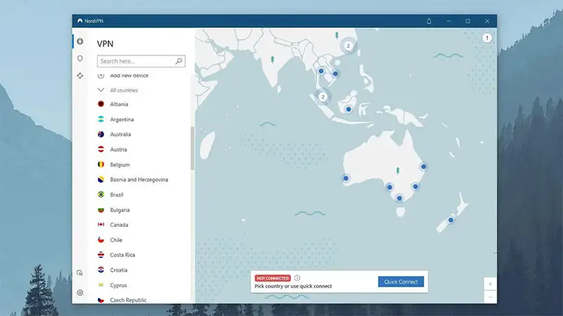 Melhor VPN Captura de tela do NordVPN