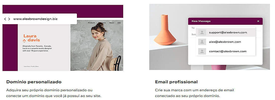 Captura de tela do Wix