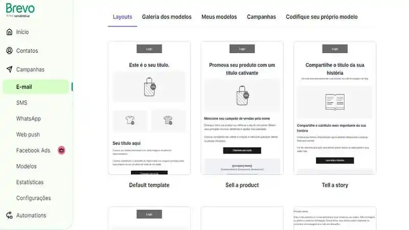 Captura de tela do Brevo