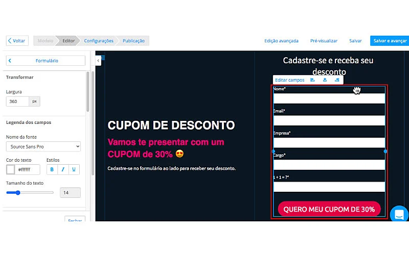 Captura de tela do RD Station