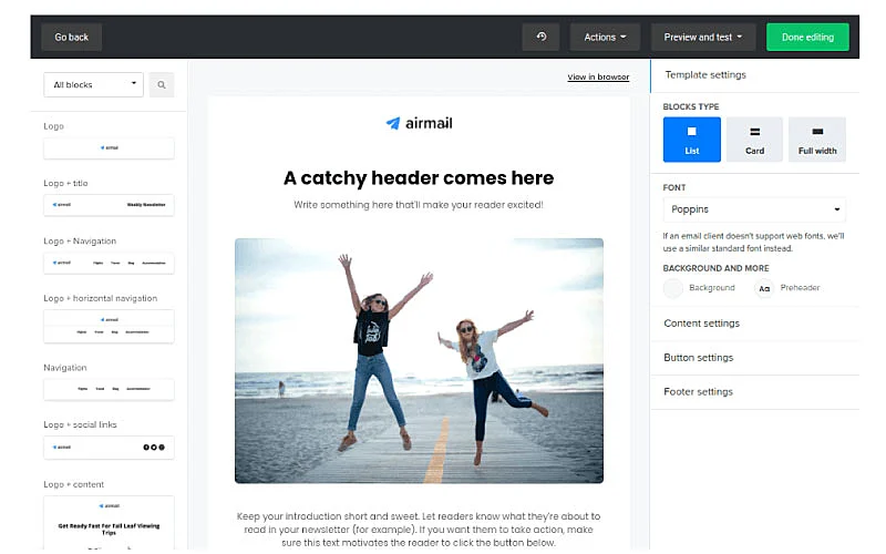 Captura de tela do MailerLite