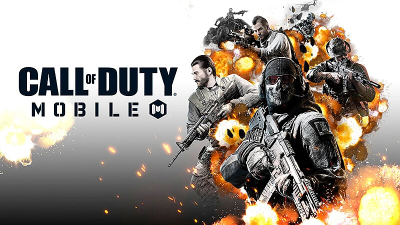 imagem com a logo do Call of Duty Mobile ao lado de quatro personagens da franquia