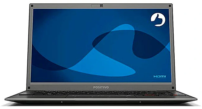 foto do notebook Positivo Motion na cor cinza