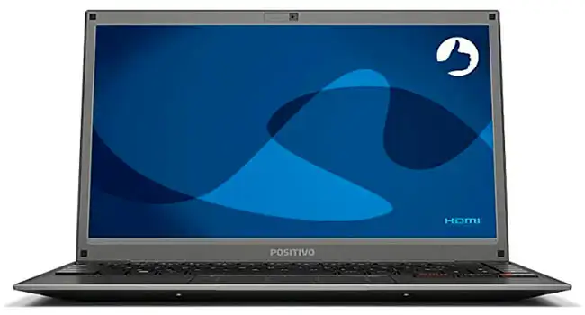 foto do notebook Positivo Motion na cor cinza