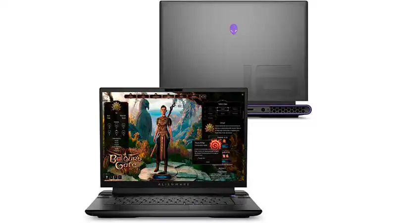 foto do notebook Dell Alienware M16 na cor cinza
