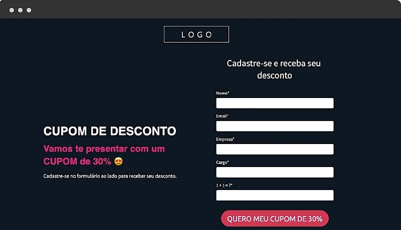 Landing Page de Cupom de Desconto da RD Station